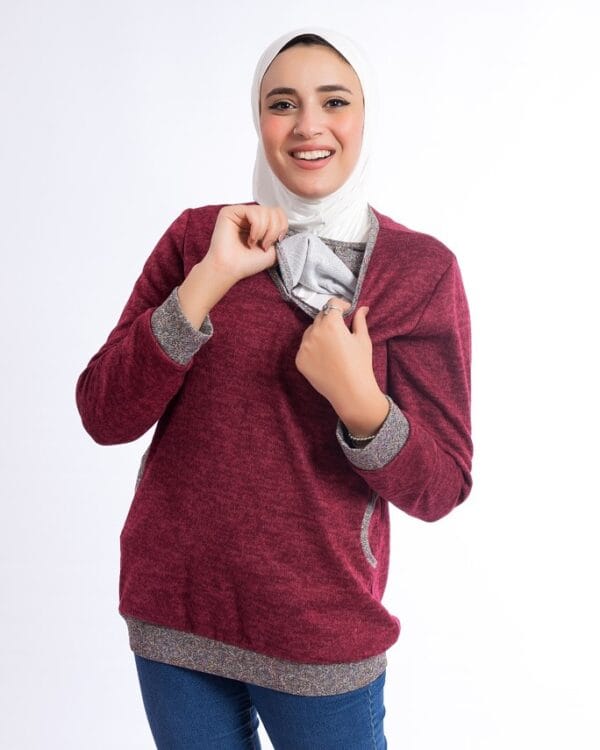 Maroon nursing sweatshirt - Image 3
