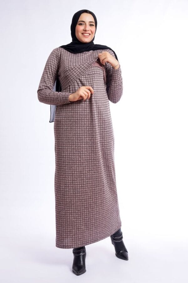Pink Stripped Nursing Friendly Maxi Dress - Image 3