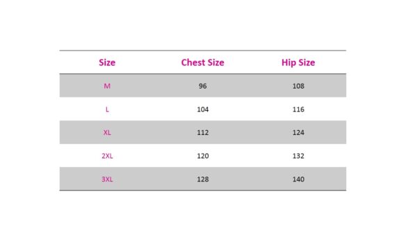 Size chart A