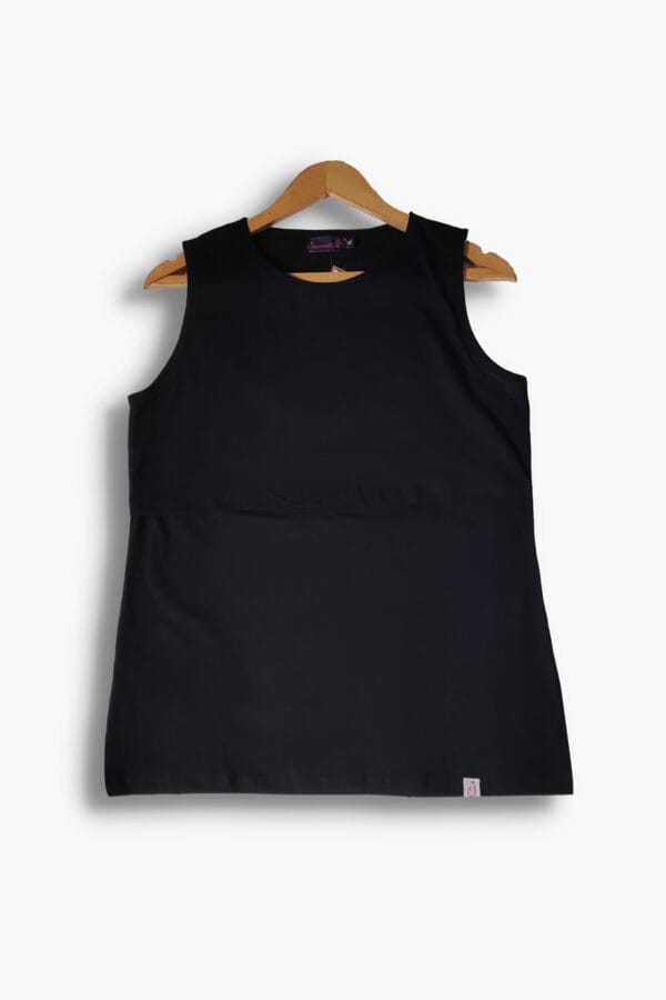 Breastfeeding pure cotton basic shirt (sleeveless) - Image 4