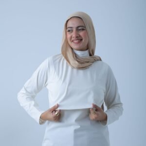 High neck pure cotton full sleeves basic shirt