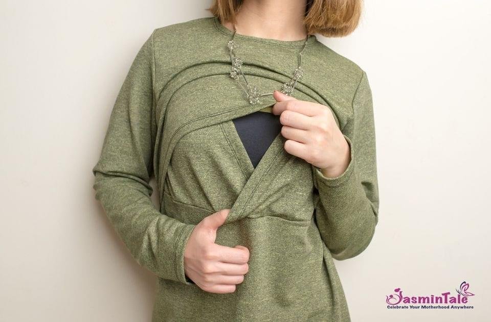 Olive nursing tunic