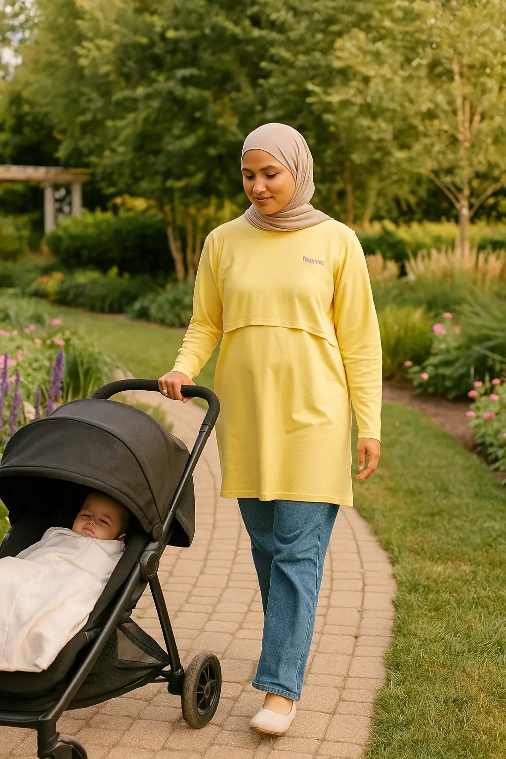 Proud mama long t-shirt | 100% Cotton Breastfeeding-Friendly