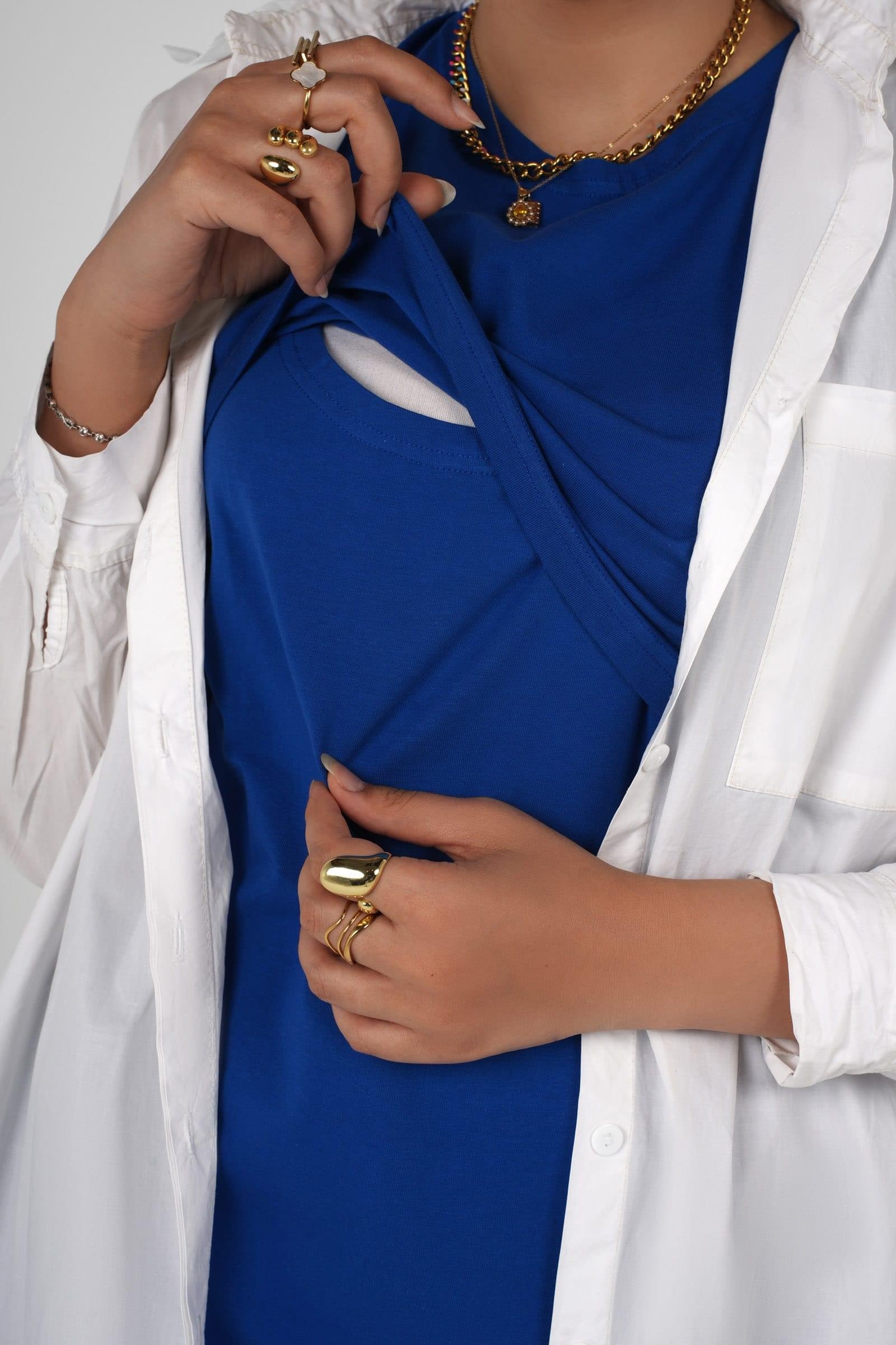 Breastfeeding pure cotton basic shirt (sleeveless) - Image 8