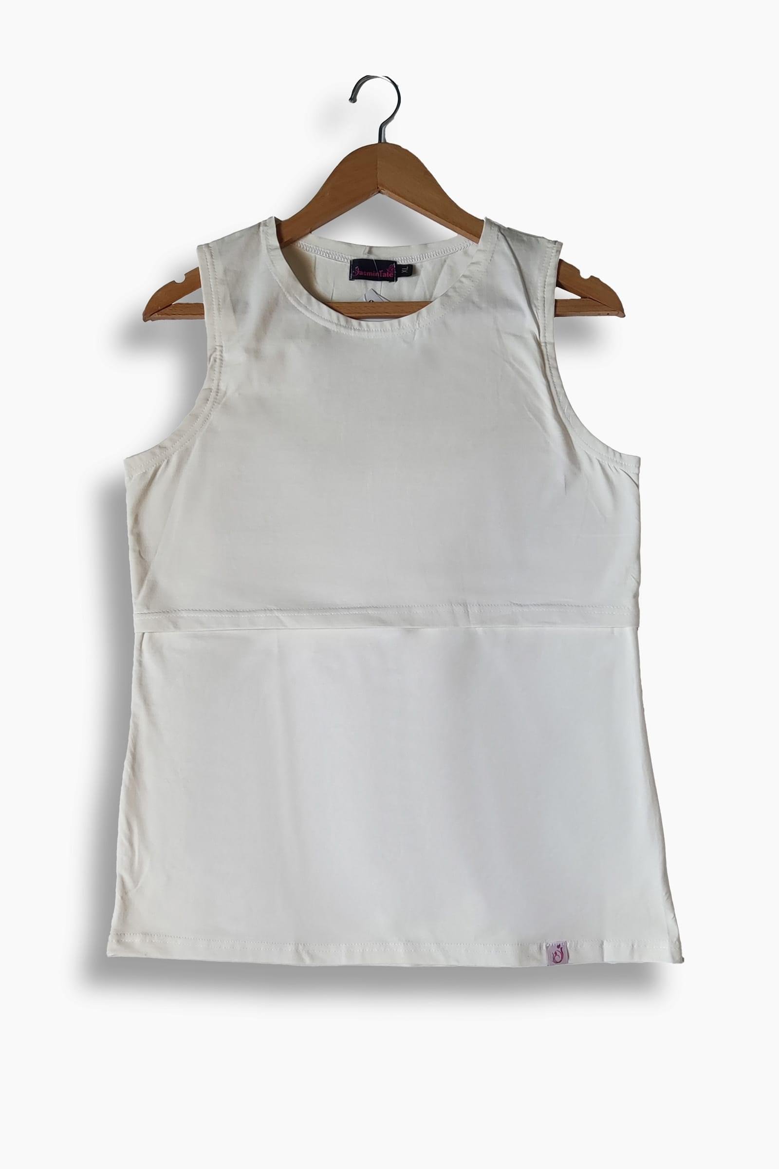 Breastfeeding pure cotton basic shirt (sleeveless) - Image 3